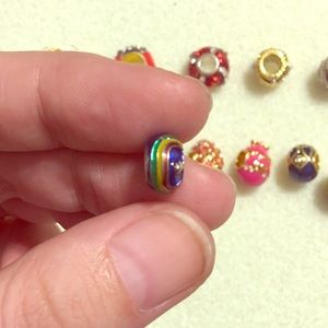 Artisan "Faberge" rainbow sky Easter egg bead